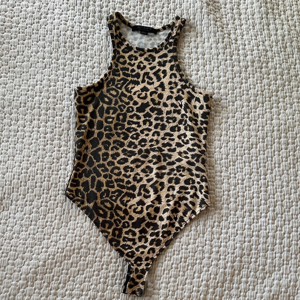 All Saints Animal Print bodysuit top size 0